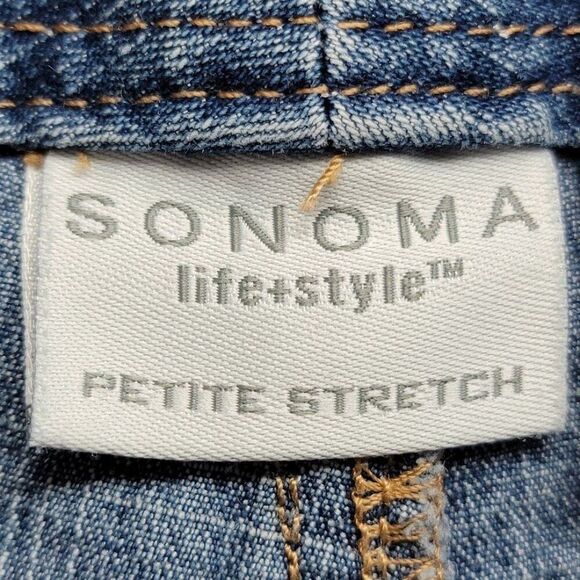 Sonoma Life+Style Petite Capri Jeans 4P Blue Denim 70% Cotton 28x20 - Picture 4 of 9